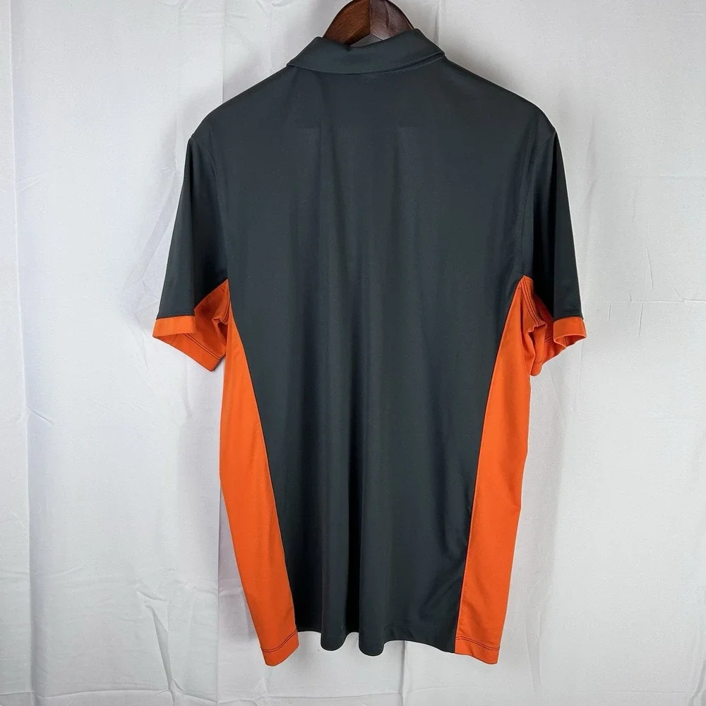 Oklahoma‎ State Cowboys Nike Dri-Fit Polo Gray Orange Mens Large Logo OSU